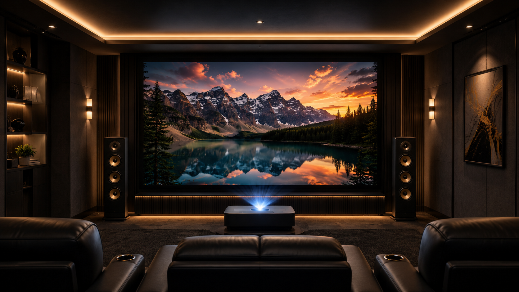Includes a Reference EVO 8K or Reference Studio 4K screen of our choice coupled with the Valerion VisionMaster Max4K RGB Triple Laser Projector and free ceiling mount It is practically a waste of money to spend money on an 4K projector without getting a Reference-quality screen Reference EVO 8K screens have zero texture, zero pixel-degradation, zero hot-spotting, and have near-perfect color accuracy and color uniformity Do not make the mistake of making the screen an after-thought – no matter how high the performance of your projector, the outputted image can only be as good as the screen that you output it on allows it to be
