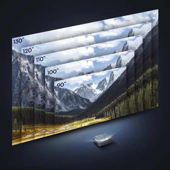 Flexible to Fit Your Space and Lifestyle - 90″-130″ Projection size