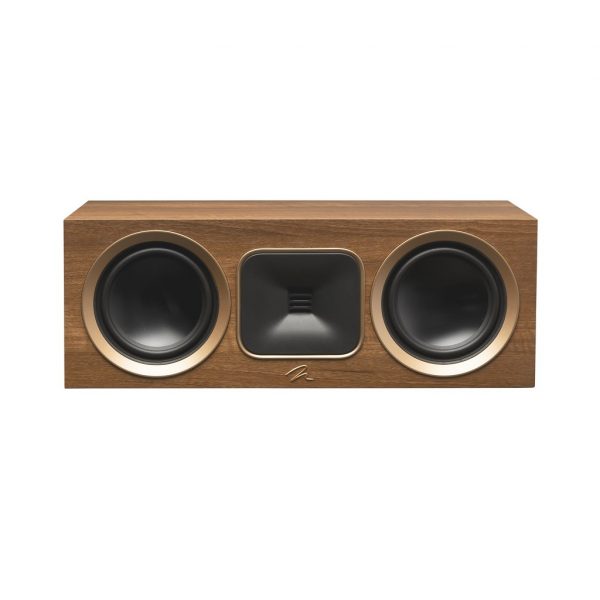 Straight Front View of Martin Logan Motion Foundation C1 Center Channel Walnut Speaker