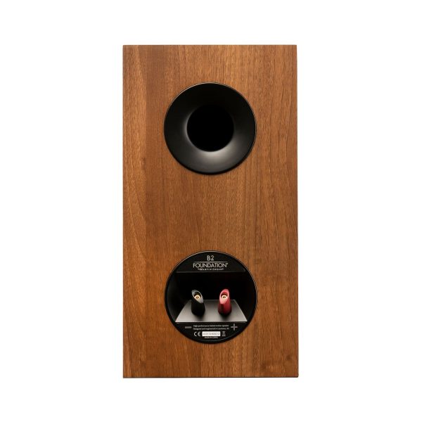 Back-Side Straight View of MartinLogan Motion Foundation B2 Bookshelf Walnut Speaker