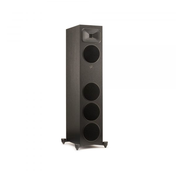 Right Angled Front View with Black Grills of MartinLogan Motion Foundation F1 Floorstanding Speaker