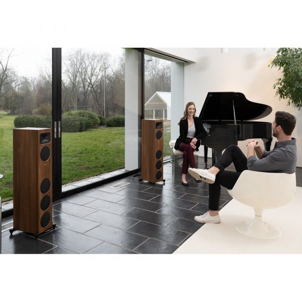 MartinLogan Motion Foundation F1 Floorstanding Walnut Speaker - Lifestyle 2