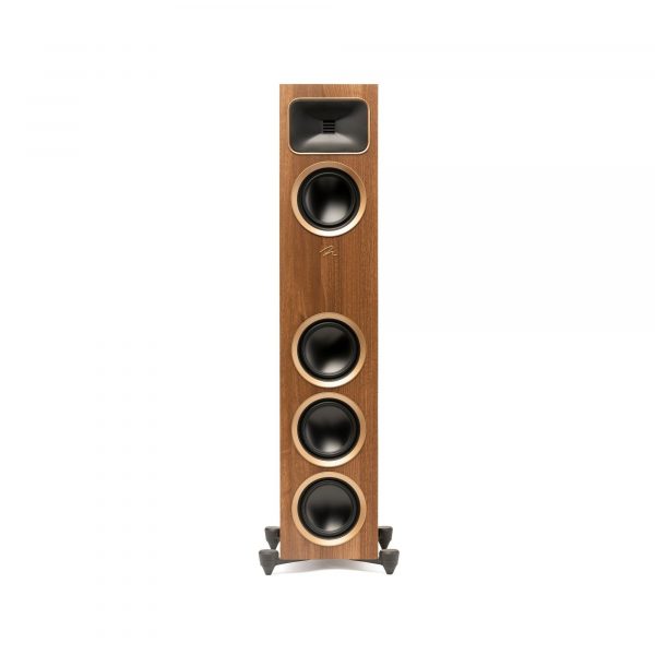 Straight Front View without Grills of MartinLogan Motion Foundation F1 Floorstanding Walnut Speaker