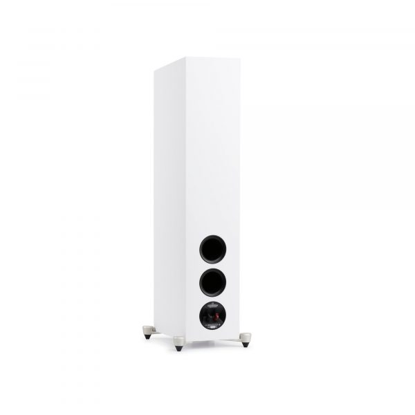 Back-Side Right Angled View of MartinLogan Motion Foundation F1 Floorstanding White Speaker