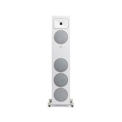 Straight Front View with White Grills of MartinLogan Motion Foundation F1 Floorstanding White Speaker