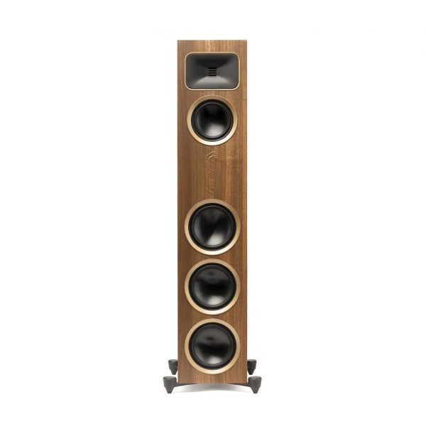 Straight Front View without Grills of MartinLogan Motion Foundation F2 Floorstanding Walnut Speaker