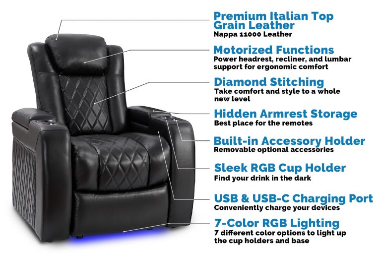Valencia Tuscany Slim Home Theater Seating - Nappa 11000 Leather