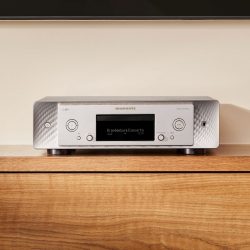 Marantz CD 50n Silver Gold on a wooden console
